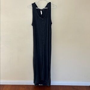 Anthropologie Black Sleeveless Maxi Dress - Casual Tank Maxi